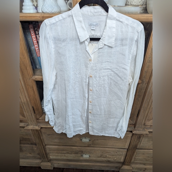 J Jill Button Down Linen Shirt - Picture 1 of 3